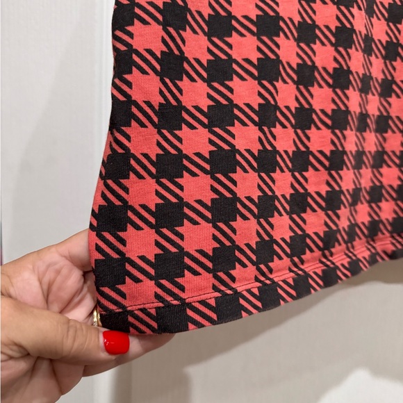 ADIDAS BOXY TEE. SQUARED MIDRIFF CREW NECK TOP. 90’s CHECKED PRINT. GREAT COND. - Picture 8 of 10